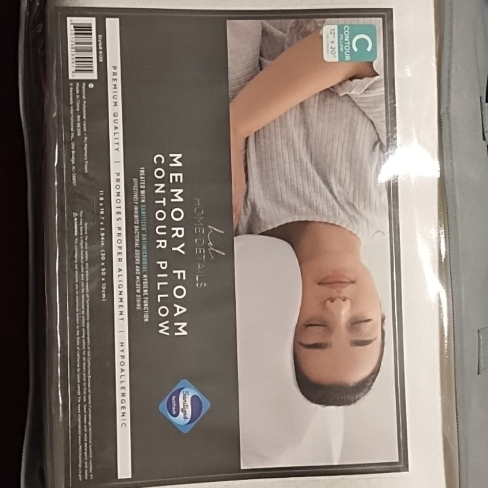 Memory Foam Contour Pillow - White NEW